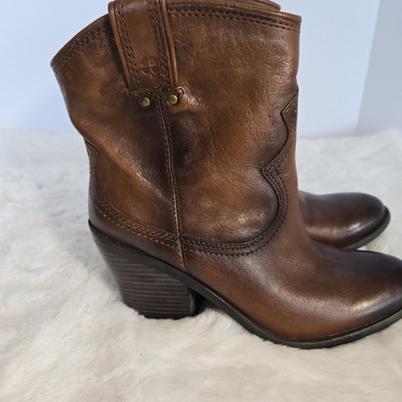 Lucky Brand Blue Jeans America Women's Brown Leather Western Boots size 8 NWOT - Picture 3 of 10